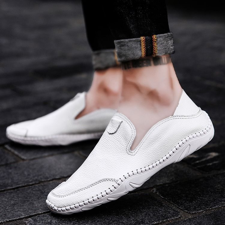 Pu Slip-on Round Toe Menns Komfortable Loafers