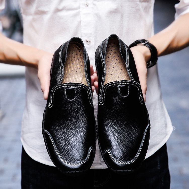 Pu Slip-on Round Toe Menns Komfortable Loafers