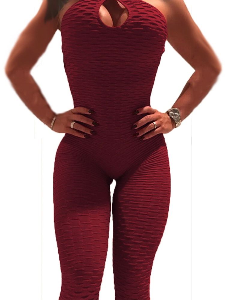 Kvinners Pustende Solid Trykk Kvinnelige Yogabukser Jumpsuit