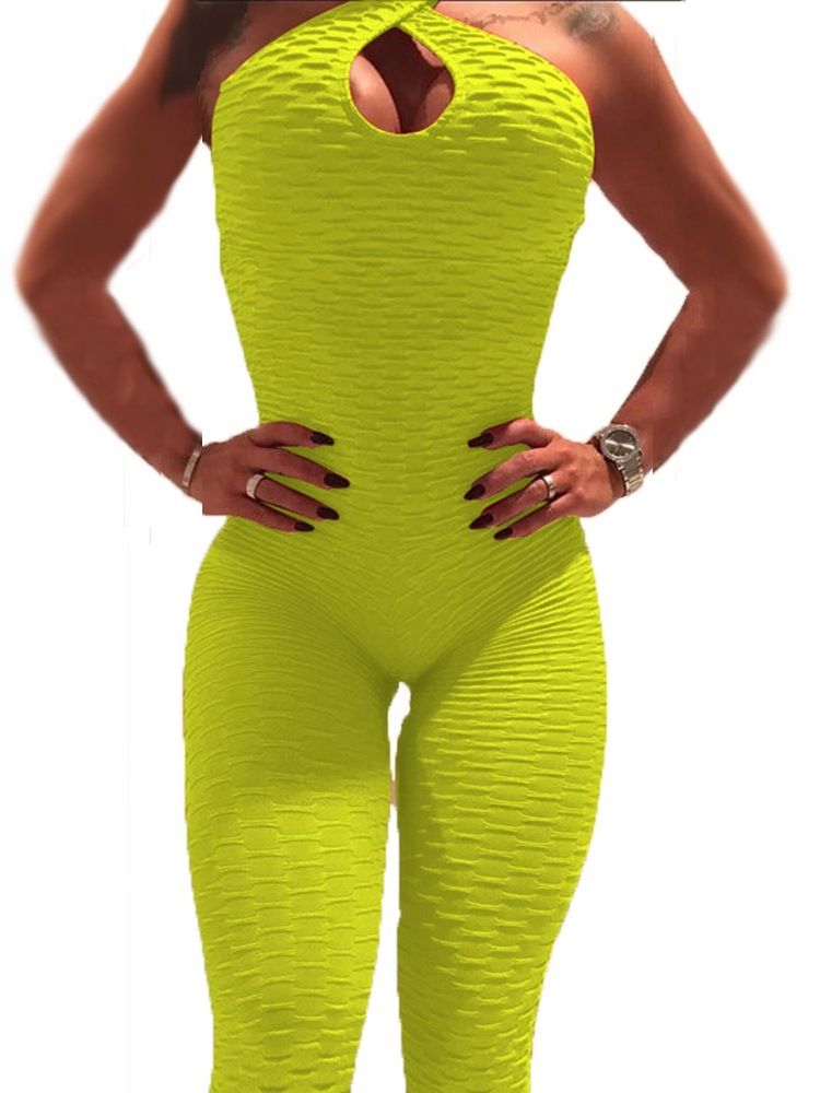 Kvinners Pustende Solid Trykk Kvinnelige Yogabukser Jumpsuit