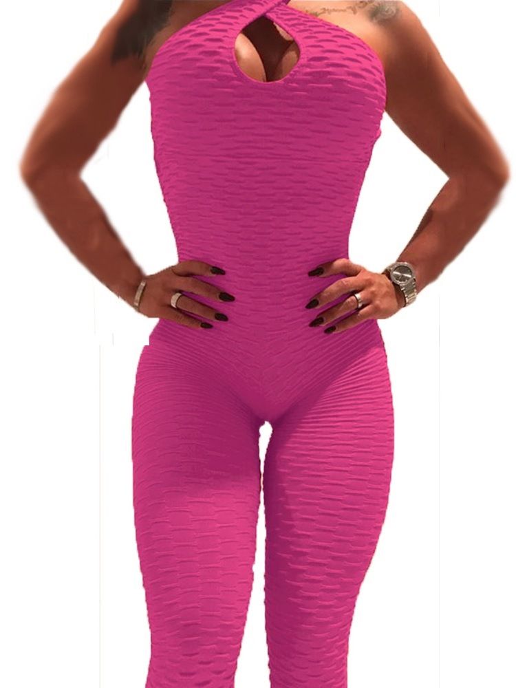 Kvinners Pustende Solid Trykk Kvinnelige Yogabukser Jumpsuit