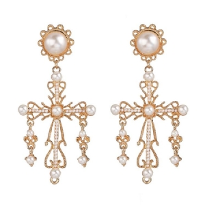 Alloy Vintage Pearl Inlaid Prom Dameøreringer