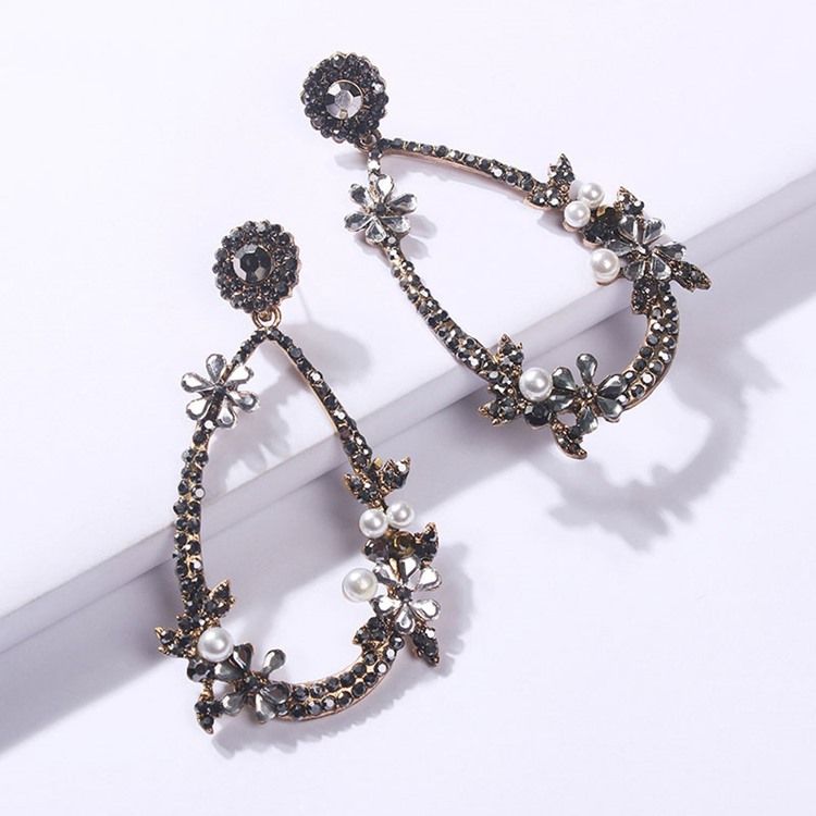 Floral Diamante Ball Earrings