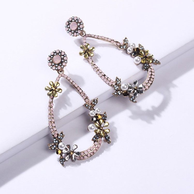 Floral Diamante Ball Earrings