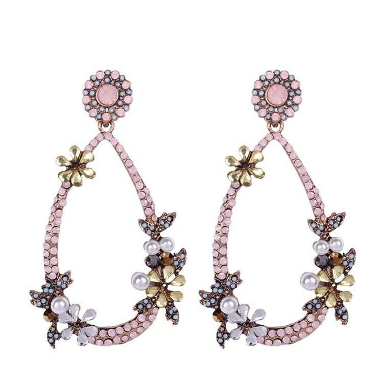 Floral Diamante Ball Earrings