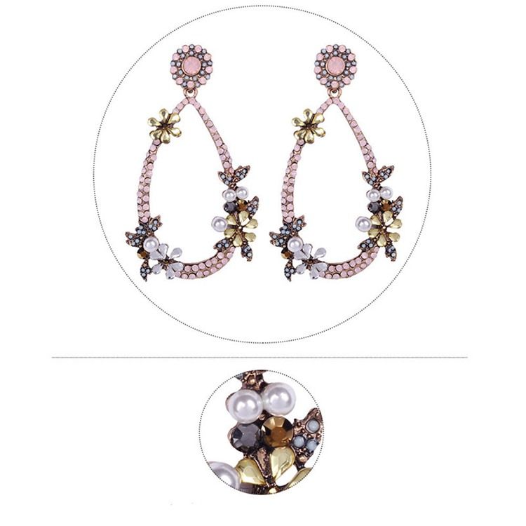 Floral Diamante Ball Earrings