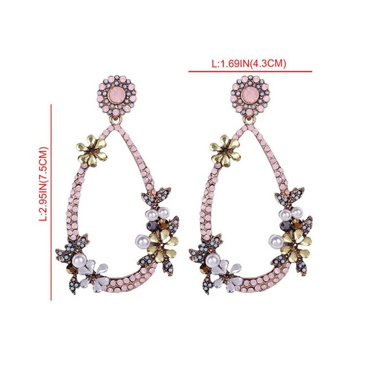 Floral Diamante Ball Earrings