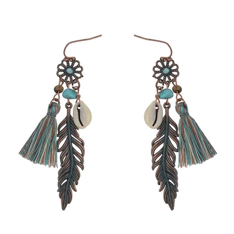 Leafage Shell Drop Earrings