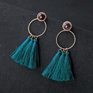 Peacock Blue Alloy Ball Earrings