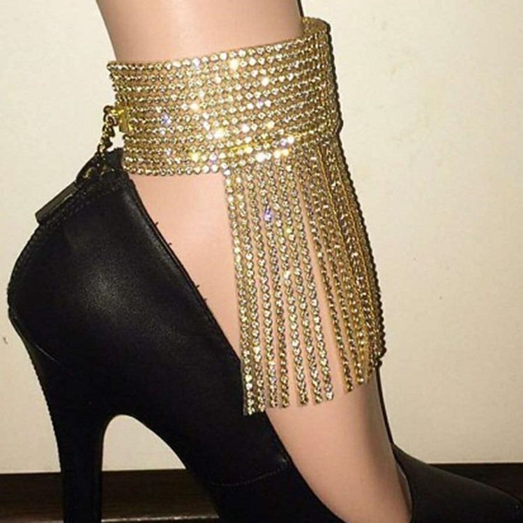 Plain Rhinestone Anklets