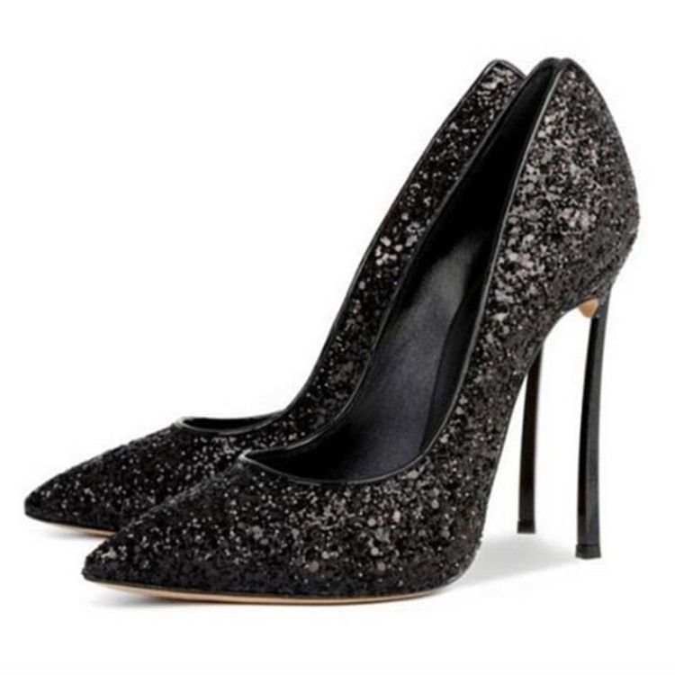 Glit Sequin Stiletto Heel Slip-on Dame Sko