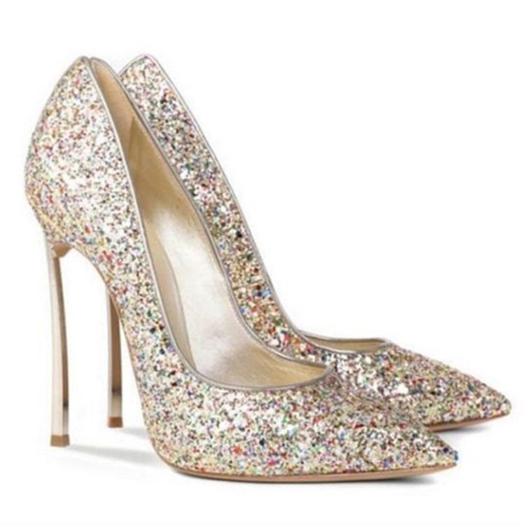 Glit Sequin Stiletto Heel Slip-on Dame Sko