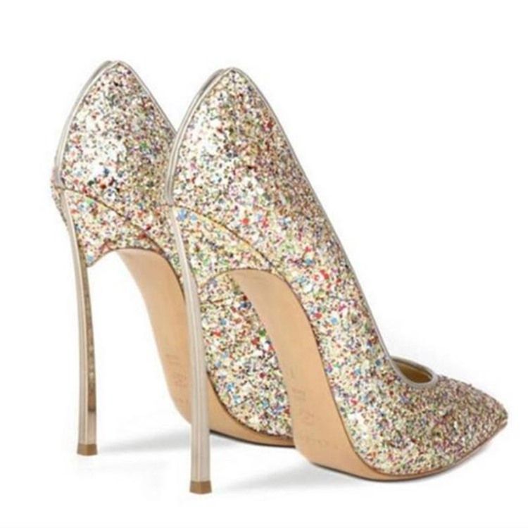 Glit Sequin Stiletto Heel Slip-on Dame Sko