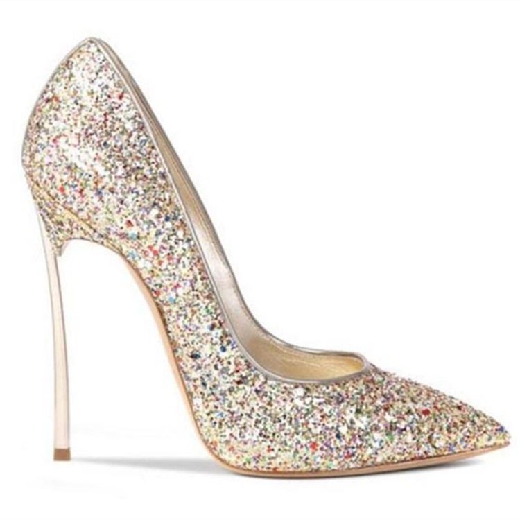 Glit Sequin Stiletto Heel Slip-on Dame Sko