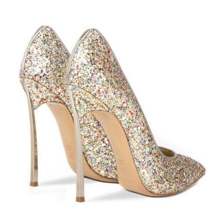 Glit Sequin Stiletto Heel Slip-on Dame Sko