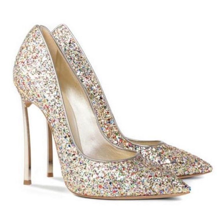 Glit Sequin Stiletto Heel Slip-on Dame Sko