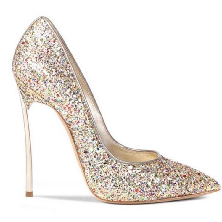 Glit Sequin Stiletto Heel Slip-on Dame Sko