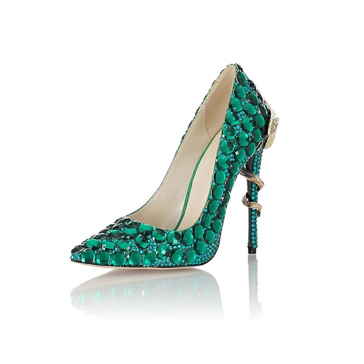 Rhinestone Slip-on Stiletto Heel Ballsko Til Kvinner