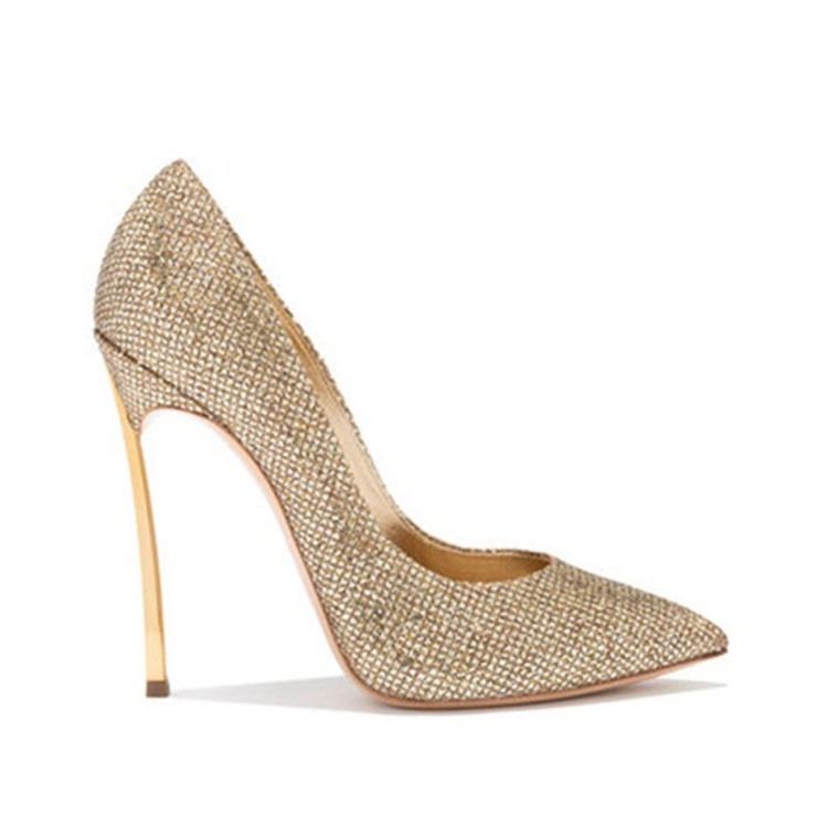 Stiletto Heel Rhinestone Slip-on Dame Pumps