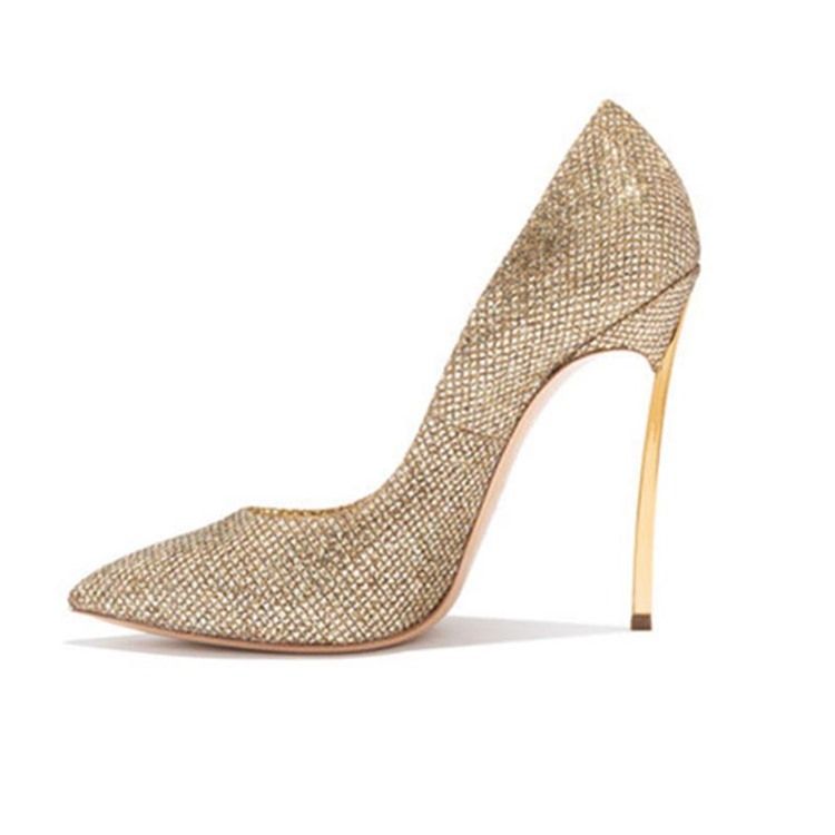 Stiletto Heel Rhinestone Slip-on Dame Pumps