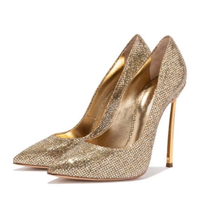 Stiletto Heel Rhinestone Slip-on Dame Pumps