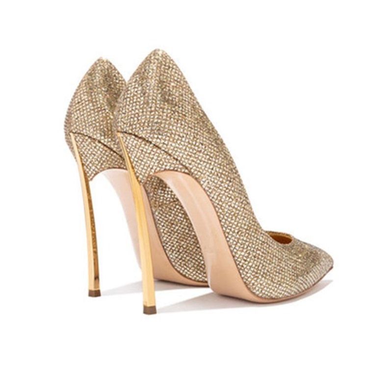 Stiletto Heel Rhinestone Slip-on Dame Pumps