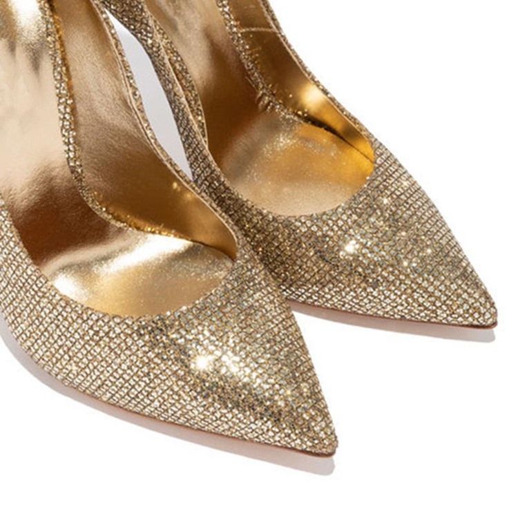 Stiletto Heel Rhinestone Slip-on Dame Pumps