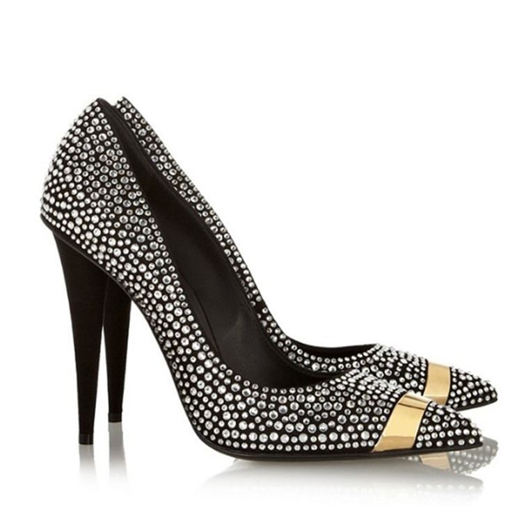 Stiletto Heel Spiss Toe Rhinestone Kvinner Ballsko