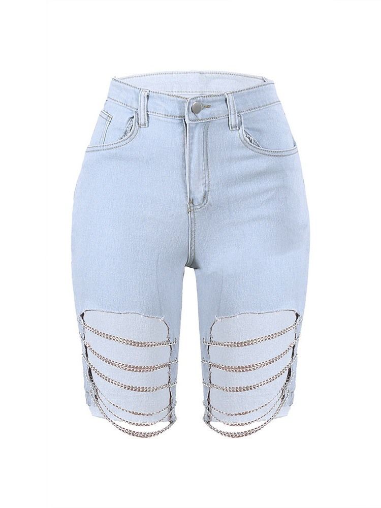 Asymmetrisk Kjede Slank Shorts For Kvinner