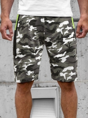 Camouflage Straight Locket Beach Shorts For Menn