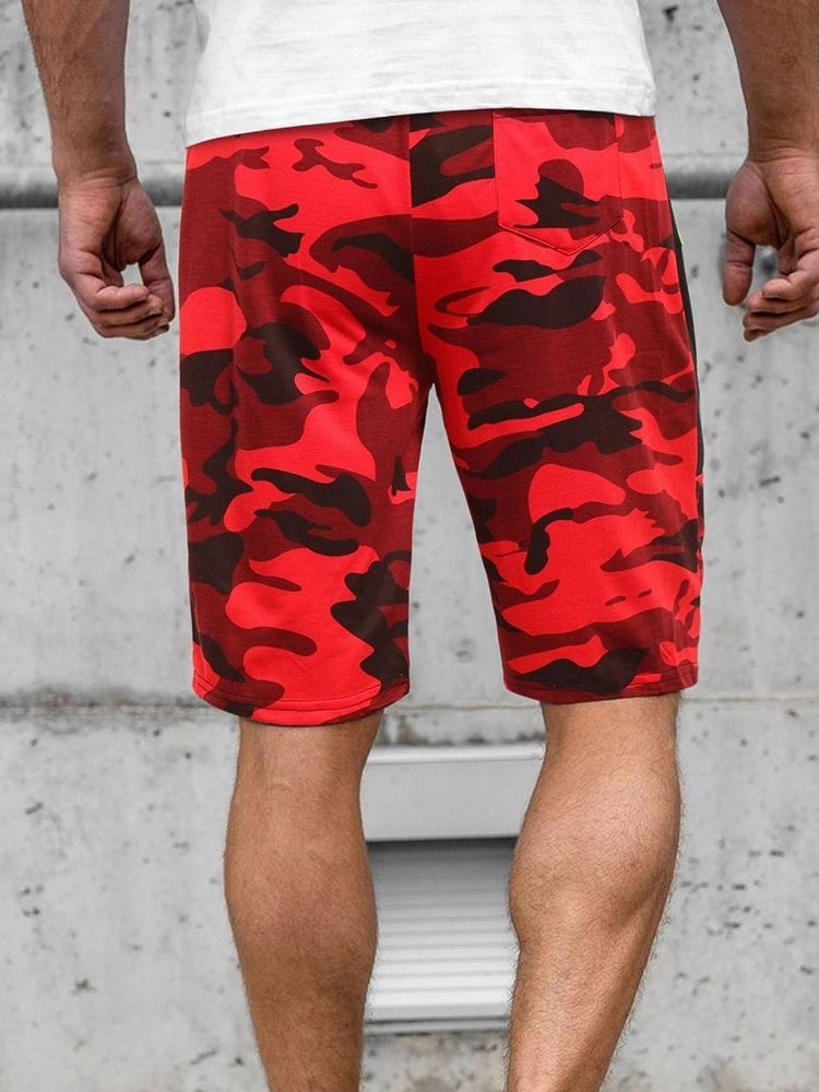 Camouflage Straight Locket Beach Shorts For Menn