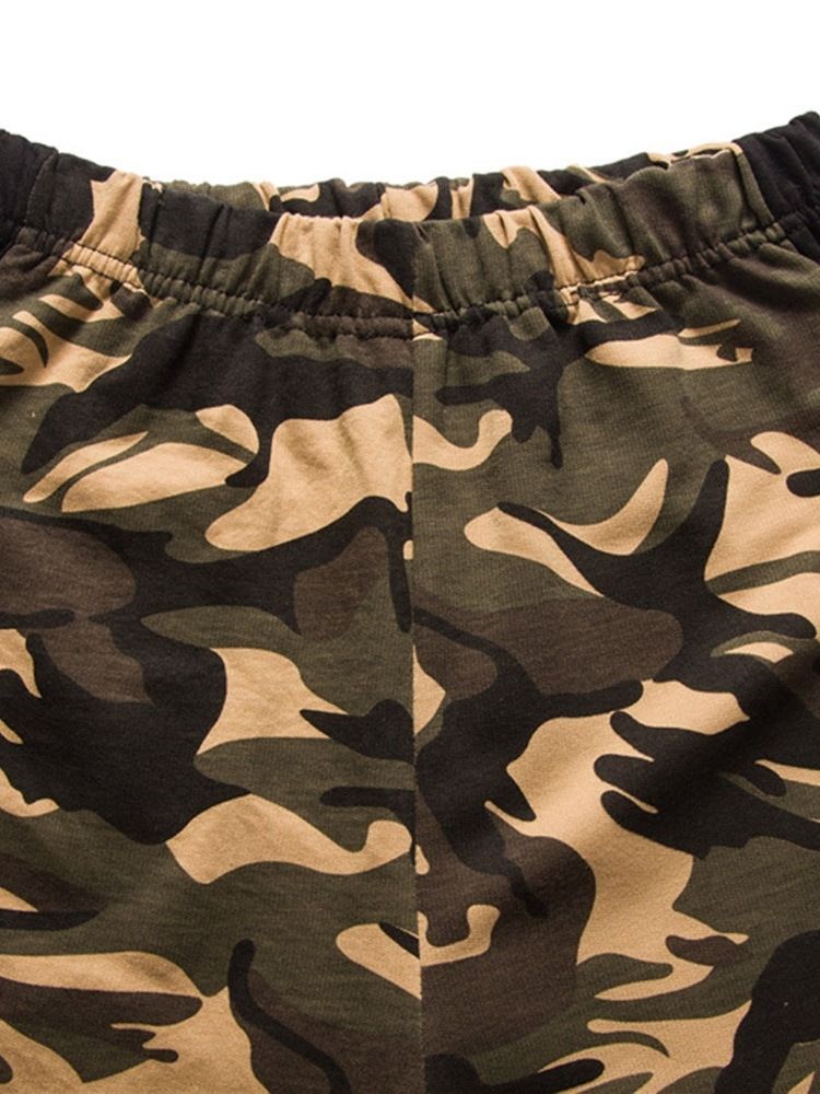 Camouflage Straight Locket Beach Shorts For Menn