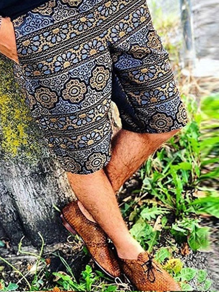 Floral Print Straight Casual Shorts For Menn