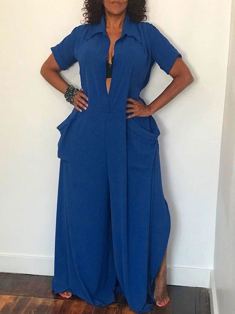 Kvinne Sexy Full Lengde Midje Med Løst Jumpsuit