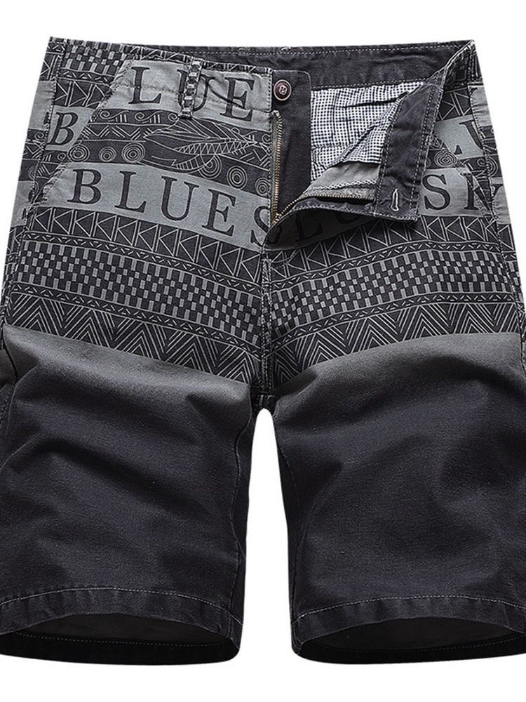 Letter Print Letter Casual Shorts For Menn