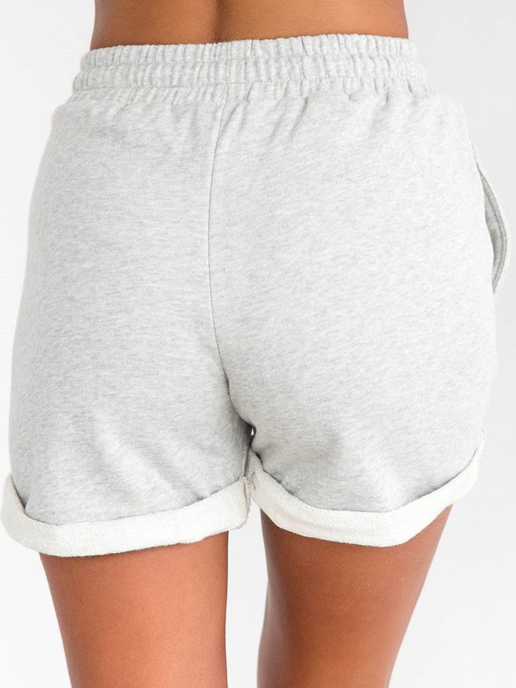 Plain Lace-up Sportsshorts For Kvinner