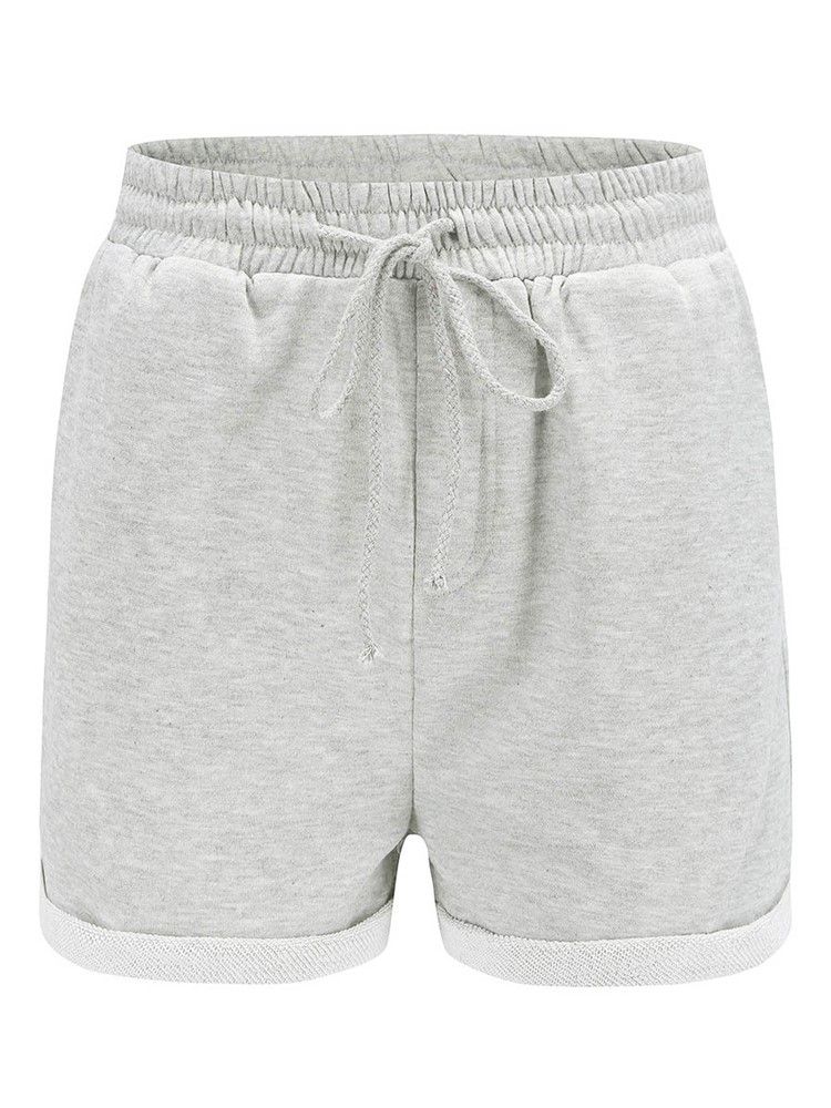 Plain Lace-up Sportsshorts For Kvinner