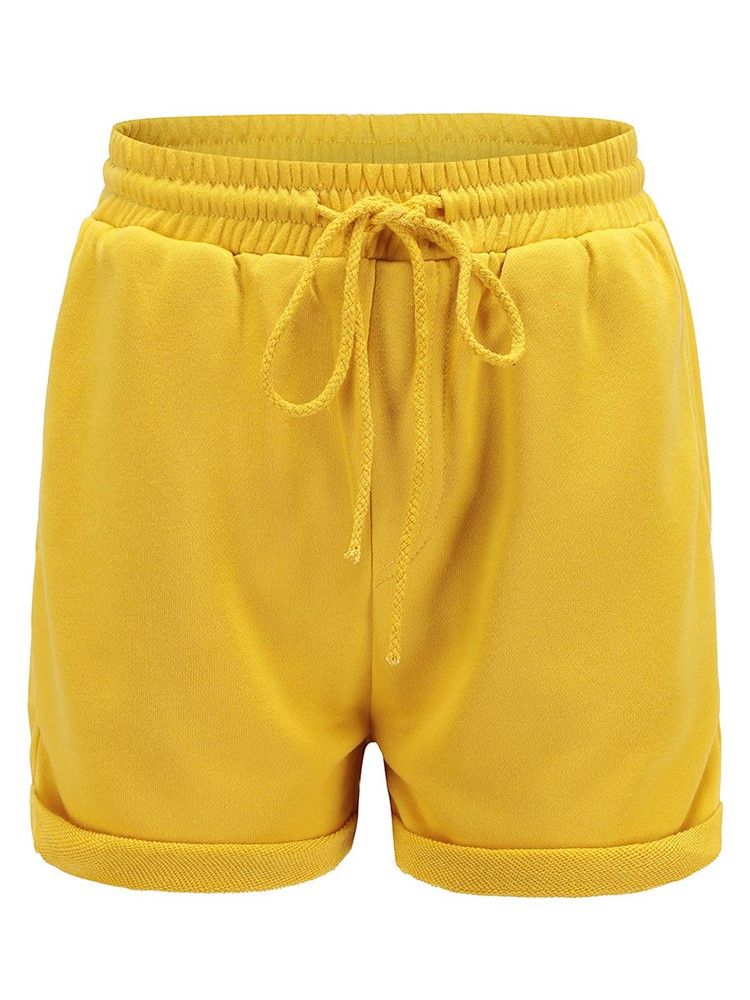 Plain Lace-up Sportsshorts For Kvinner