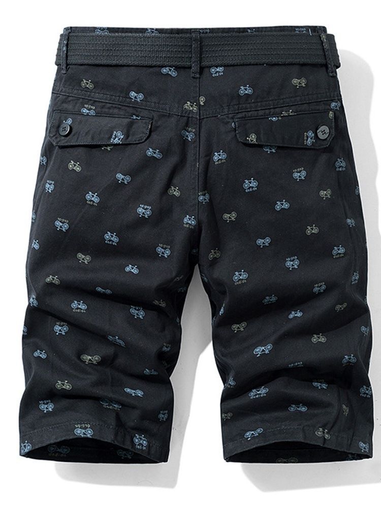 Print Casual Slim Shorts For Menn