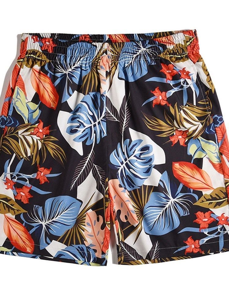 Print Loose Elastics Casual Shorts For Menn