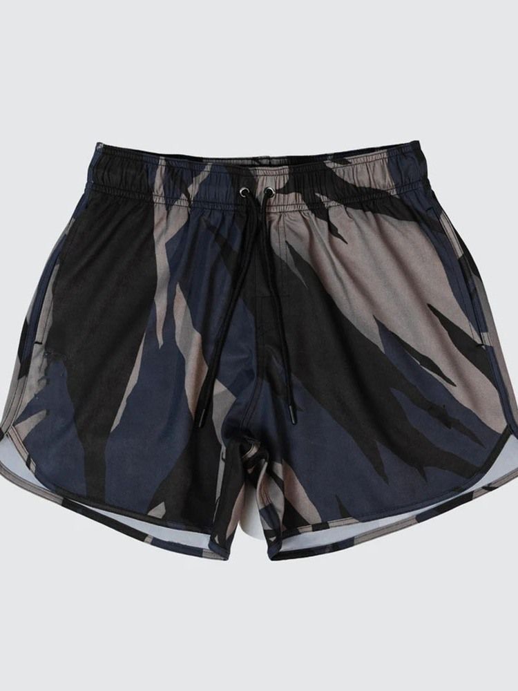 Slim Lace-up Camouflage Casual Lace-up Herre Shorts