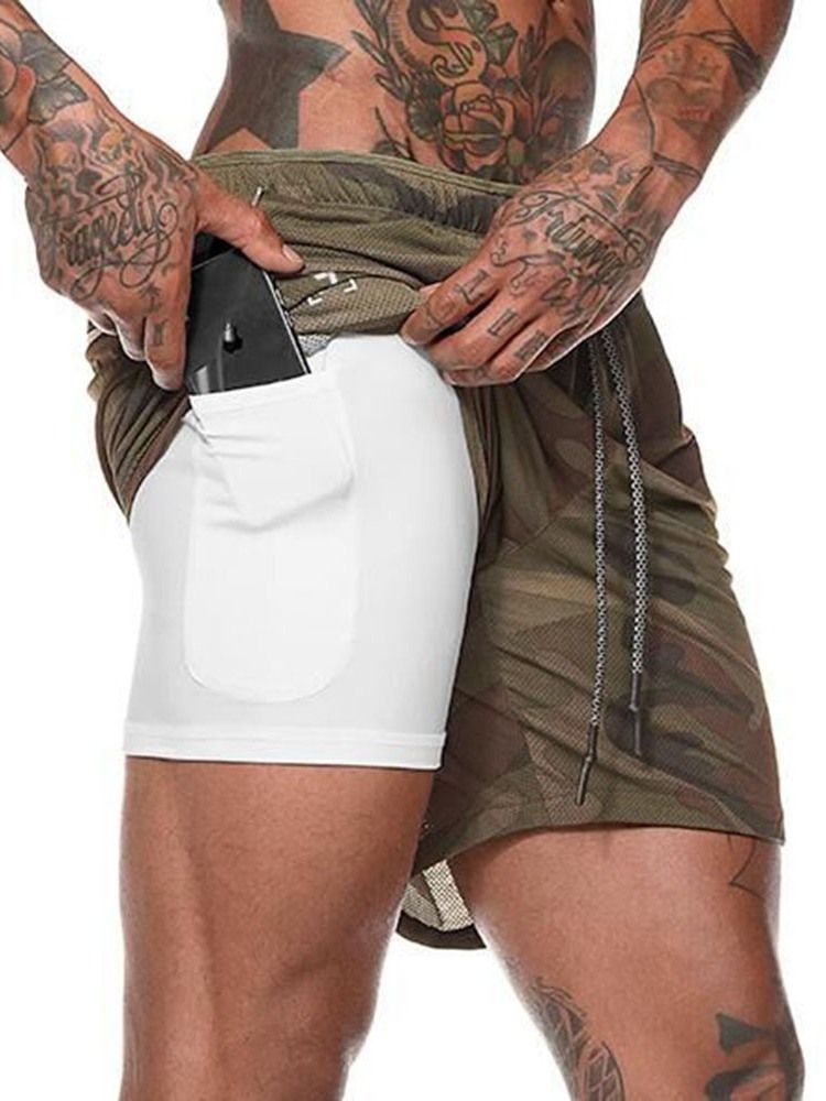 Slim Lace-up Menns Casual Shorts