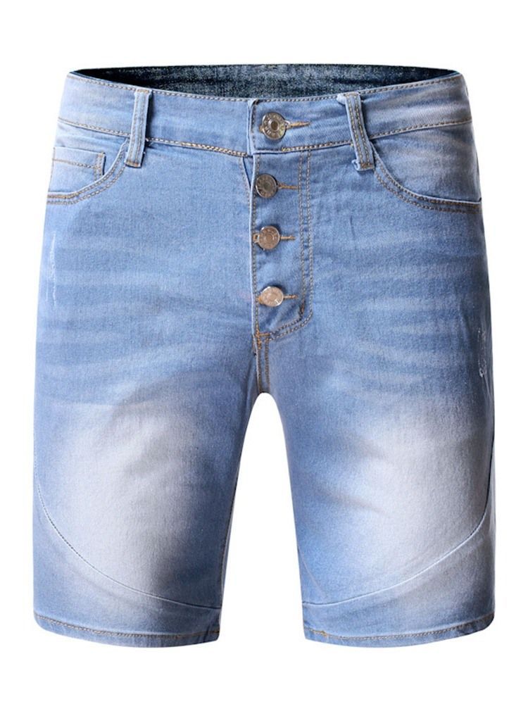 Slitasje Midje Shorts Med Slanke Knapper For Menn