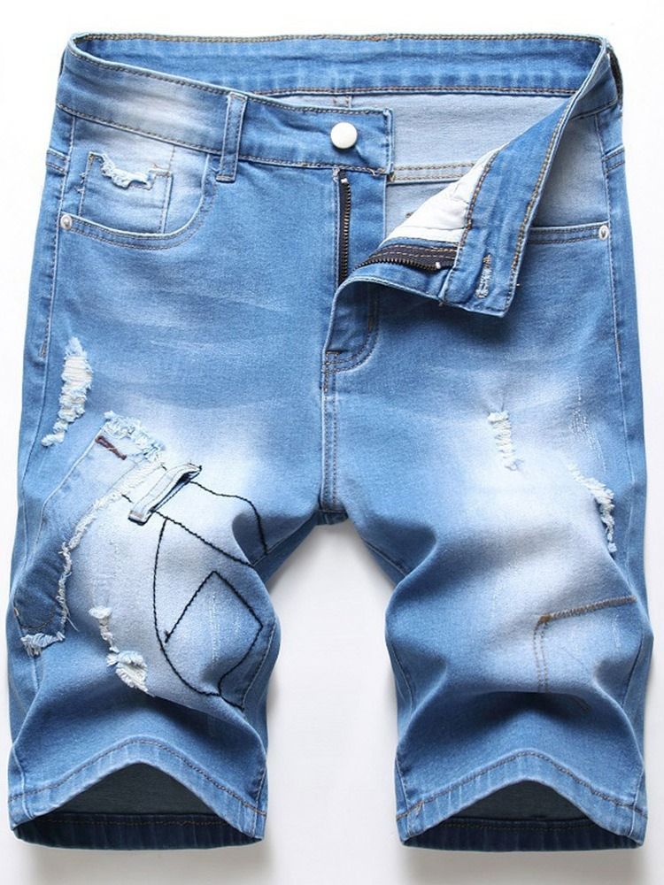 Straight Gradient Patchwork Zipper Herre Jeans