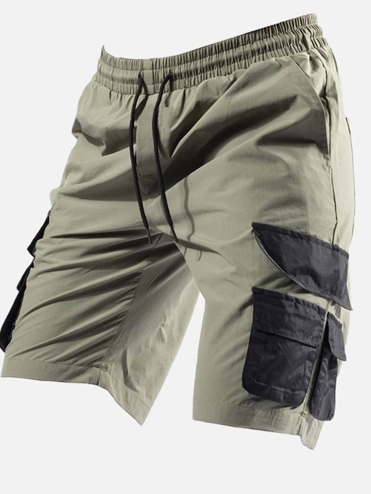 Straight Lace-up Menns Casual Cargo Shorts