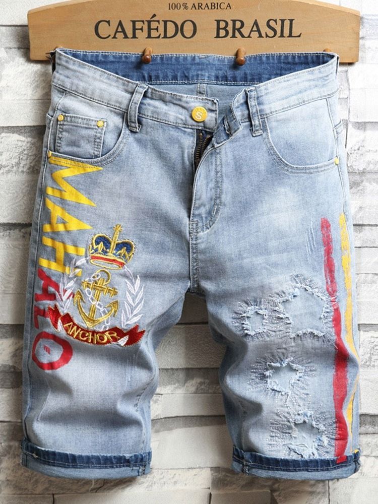 Straight Mid Waist European Herre Jeans