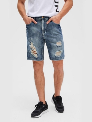 Straight Plain Pocket Casual Menns Jeans