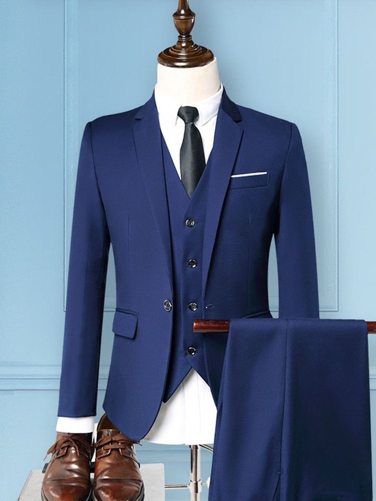 Blazer Pocket One Button Mens Dress Suit