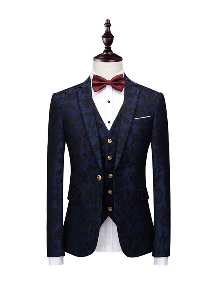 Fashion Button Blazer Mens Dress Suit