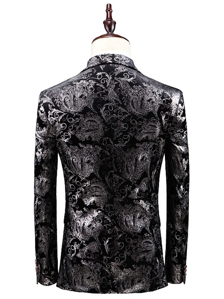 Floral Printed 3pieces Mens Casual Party Dress Suit